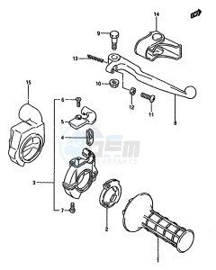 RM125 (G-H-J) drawing RIGHT HANDLE SWITCH