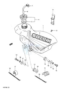 RM250 (Z-D) drawing FUEL TANK MODEL Z