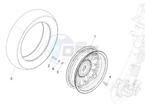 SPRINT 150 4T 3V IGET ABS-NOABS E2-E3-E4 (APAC) drawing Front wheel