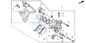 CBR900RR FIRE BLADE drawing REAR BRAKE CALIPER