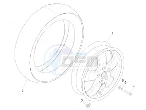 GTS 125 4T E4 ABS (EMEA) drawing Front wheel