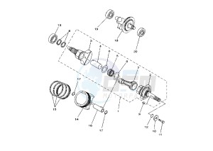 YFM FW KODIAK 400 drawing CRANKSHAFT PISTON