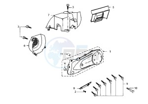 X–FIGHT - 50 cc drawing CRANKCASE COVER-AIR