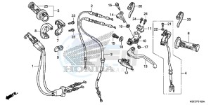 CRF150RBE CRF150RB Europe Direct - (ED) drawing HANDLE LEVER/SWITCH/CABLE