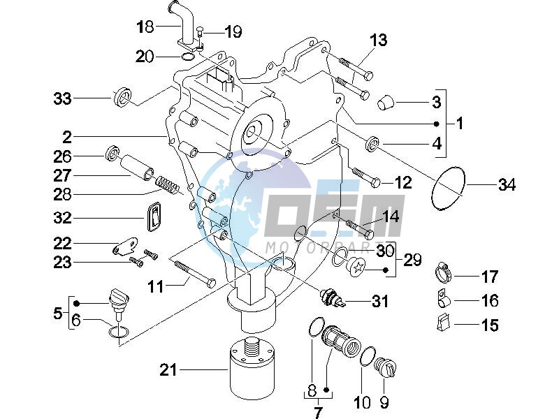 Flywheel magneto cover - Oil filter