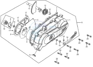 MIO 50 25KMH drawing CRANKCASE COVER LEFT