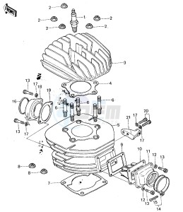 KX 125 A (A4-A5) drawing CYLINDER HEAD_CYLINDER _REED VALVE