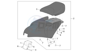 Scarabeo 125-200 e3 (eng. piaggio) drawing Saddle unit