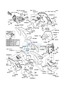 ZZR1400_ABS ZX1400D9F FR GB XX (EU ME A(FRICA) drawing Cowling Lowers