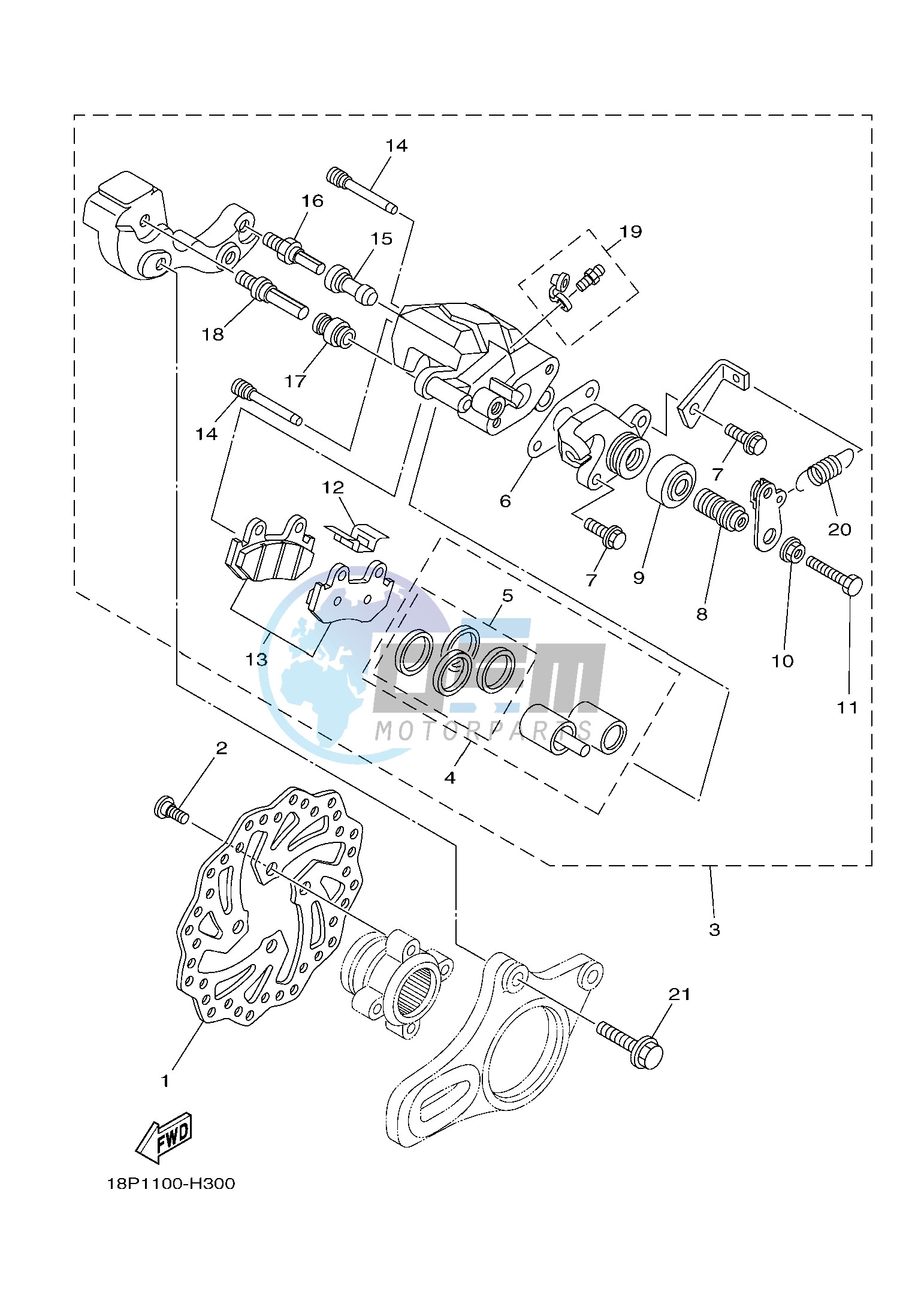 REAR BRAKE CALIPER