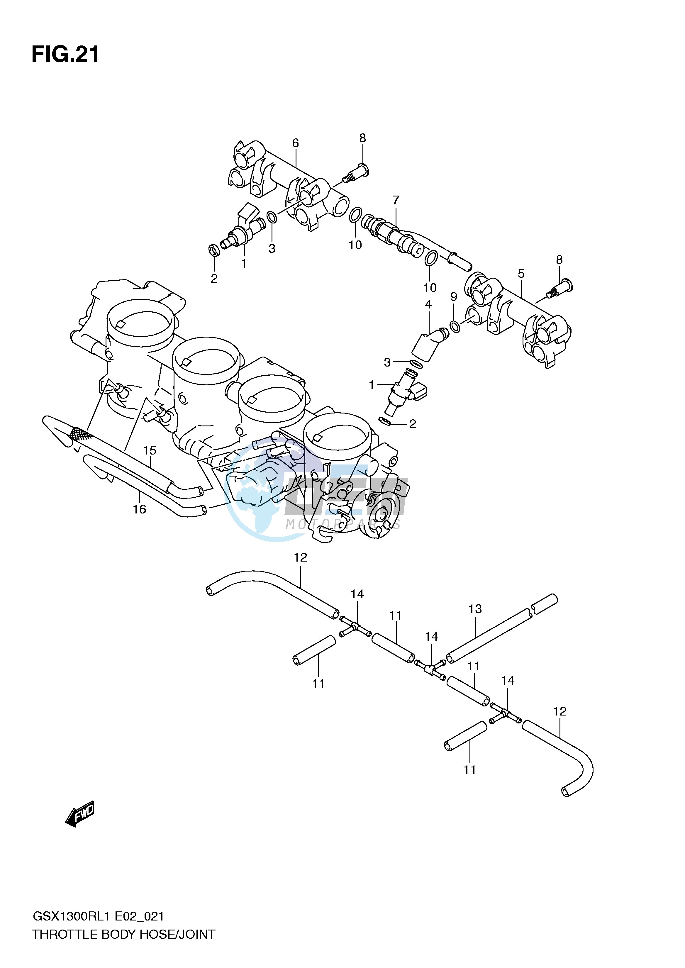 THROTTLE BODY HOSE JOINT (GSX1300RL1 E2)