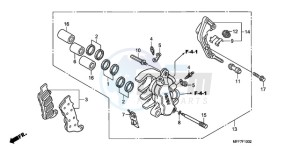 XL700VA9 UK - (E / ABS MKH) drawing L. FRONT BRAKE CALIPER (ABS)