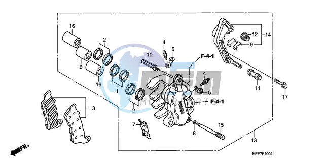 L. FRONT BRAKE CALIPER (ABS)