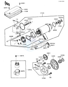 ZN 700 A [LTD SHAFT] (A1-A2) [LTD SHAFT] drawing STARTER MOTOR_STARTER CLUTCH