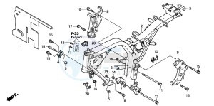 CB600F2 HORNET S drawing FRAME BODY (CB600F3/4/5/6 )