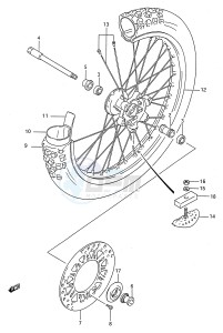 RM125 (E28) drawing FRONT WHEEL