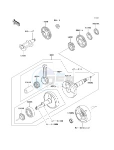 KLF 250 A [BAYOU 250] (A6F-A9F) A7F drawing CRANKSHAFT