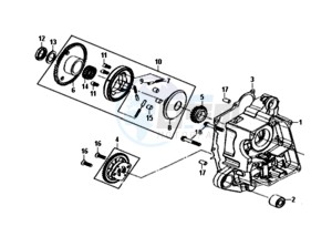 ORBIT II 50 25KMH (L8) NL drawing CRANKCASE DEEL RIGHT /  OIL PUMP