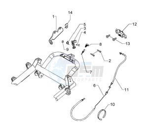 Beverly 500 drawing Saddle unlock control