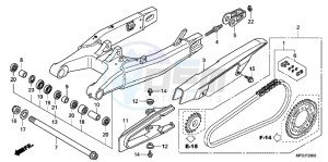 CB600FB drawing SWINGARM