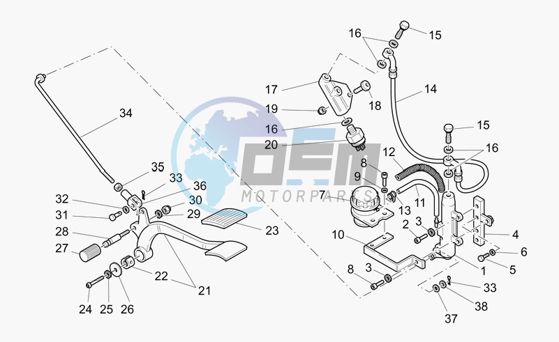 Rear master cylinder