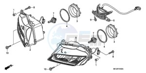 CBR600RA9 BR / ABS MME - (BR / ABS MME) drawing HEADLIGHT