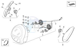 Scarabeo 250 Light e3 drawing Head lamp