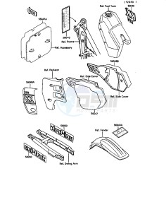 KX 125 G [KX125] (G1) [KX125] drawing LABELS