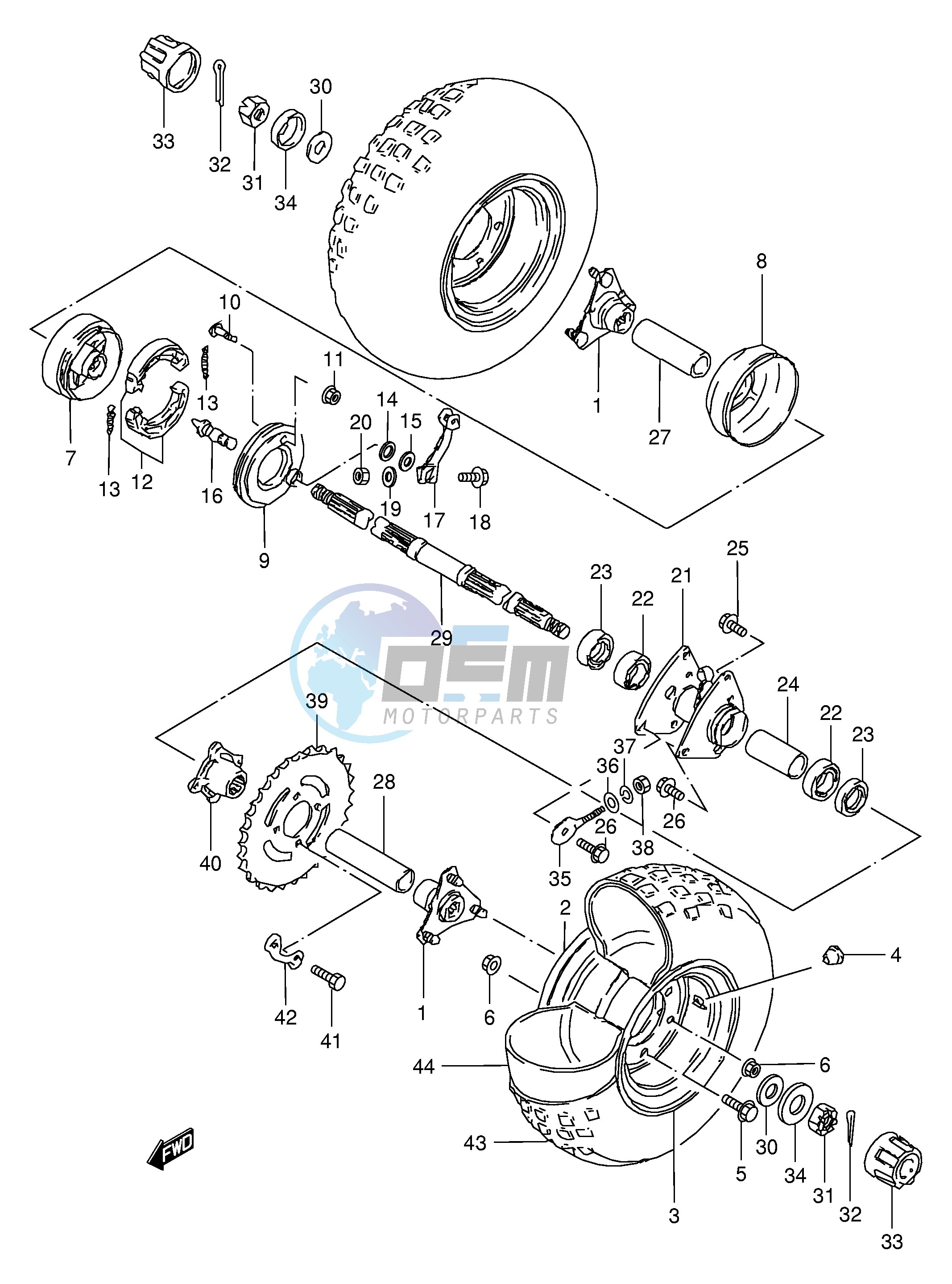 REAR WHEEL (MODEL L)