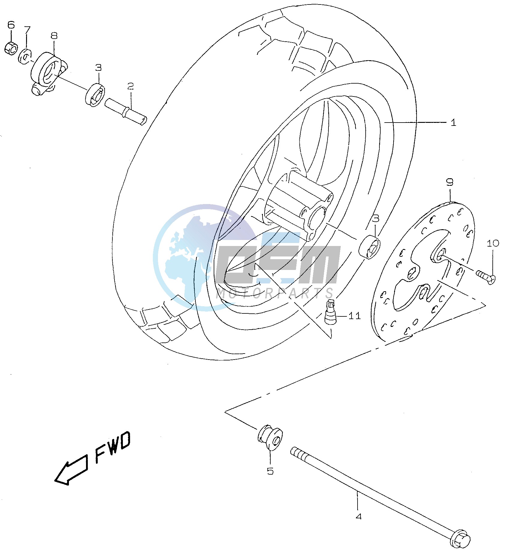 FRONT WHEEL (model Y)