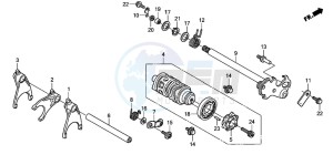 CBR600RR drawing GEARSHIFT DRUM