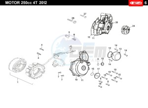 TANGO-250CC-4T-WHITE drawing MAGNETIC FLYWHEEL - FRONT SIDE FRONT COVER