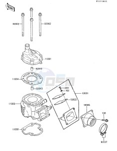 KX 80 E [KX80] (E2-E3) [KX80] drawing CYLINDER HEAD_CYLINDER_REED VALVE -- 85 KX80-E3- -