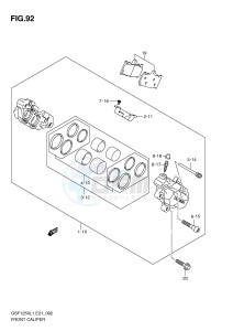 GSF1250 (E21) Bandit drawing FRONT CALIPER (GSF1250L1 E24)