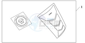 CB600F39 UK - (E / MKH ST) drawing TANKPAD / FUEL LID COVER