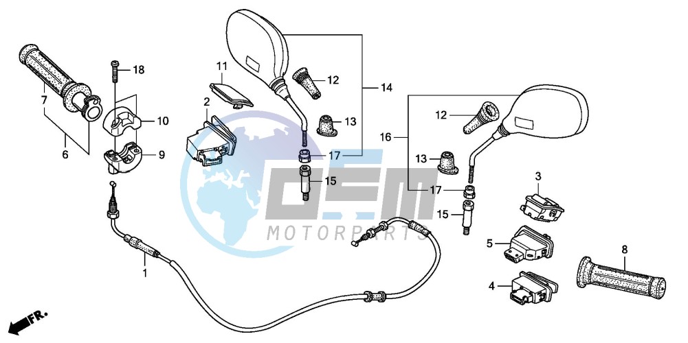 SWITCH/CABLE/MIRROR (FES1253-5)(FES1503-5)