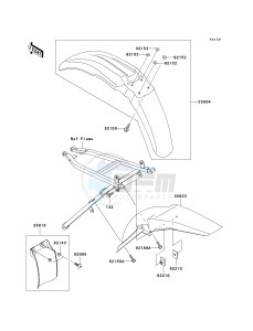 KX 125 M (M1) drawing FENDERS