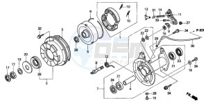 TRX90 FOURTRAX 90 drawing REAR BRAKE DRUM