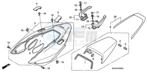 VFR800A9 UK - (E / ABS MME TWO) drawing REAR COWL