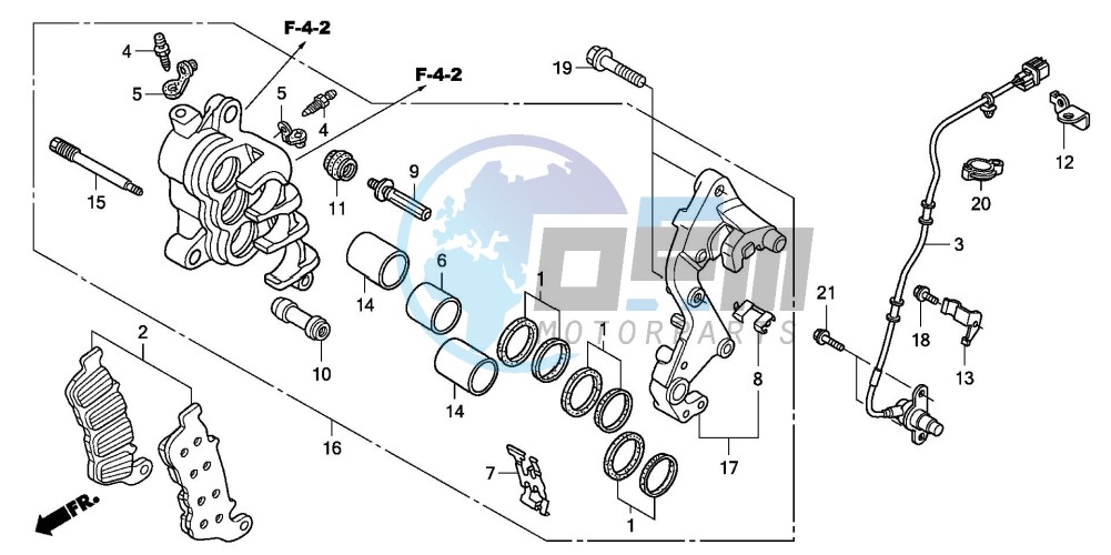 FRONT BRAKE CALIPER (R.) (CBF600SA8/NA8)