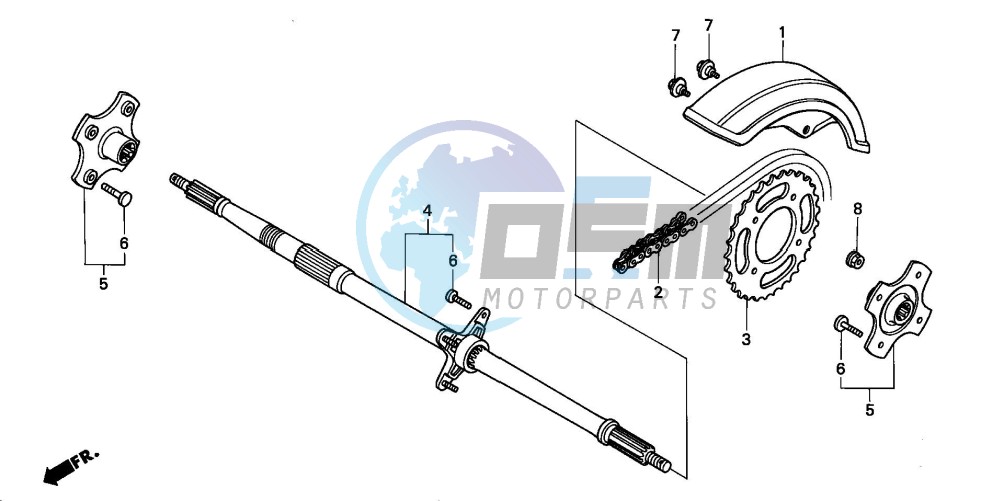 REAR WHEEL AXLE