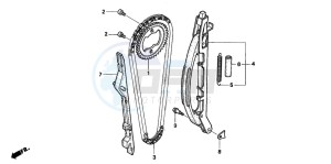 XR250R drawing CAM CHAIN/TENSIONER