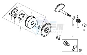 SHARK 50 drawing DRIVE PULLEY - GEARED SHAFT