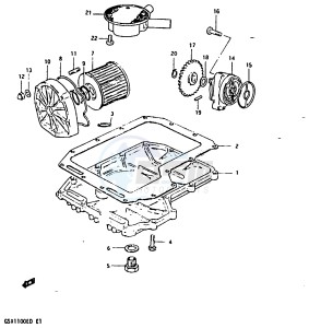 GSX1100 (Z-D) drawing OIL PUMP - OIL FILTER