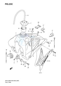 DR-Z125 (E3-E28) drawing FUEL TANK (MODEL K6)