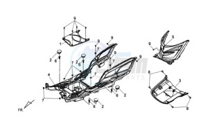 JET 4 R50 NAKED drawing FOOTREST / FRAME COWLING