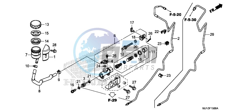 REAR BRAKE MASTER CYLINDER