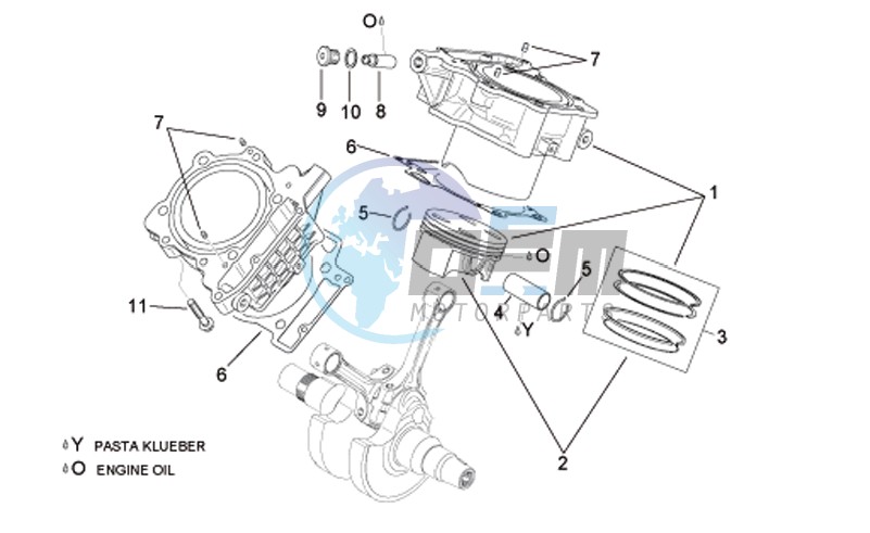 Cylinder with piston