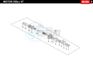 TANGO-250-WHITE drawing COMPLETE STARTING AXLE