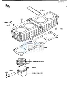 KZ 1100 B [GPZ) (B1-B2) [GPZ) drawing CYLINDER_PISTONS